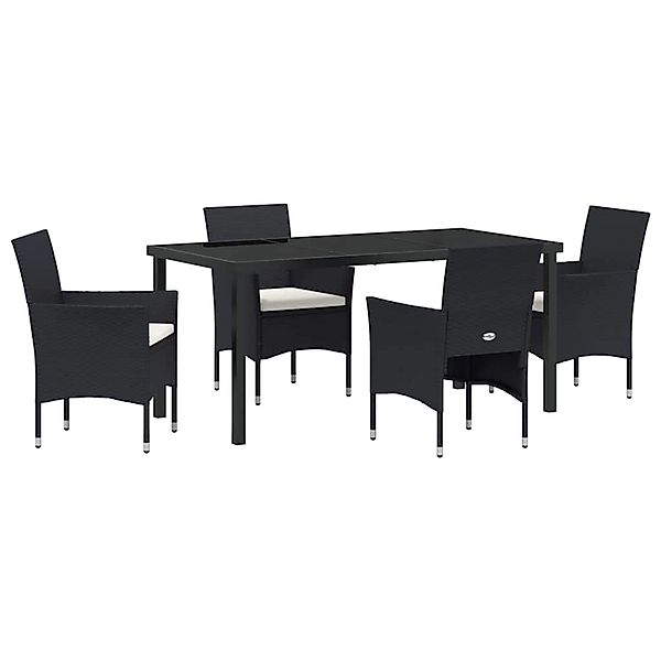 vidaXL 5-Teiliges Gartenmöbel-Set in Schwarz aus Poly Rattan 3379726 günstig online kaufen