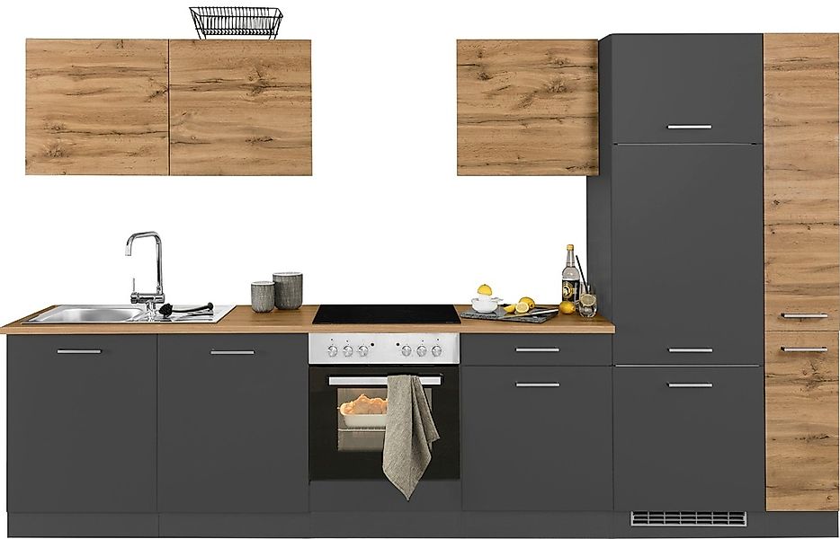 KOCHSTATION Küchenzeile »KS-Kehl«, ohne E-Geräte, Breite 330 cm, für Kühlsc günstig online kaufen