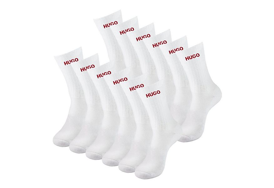 HUGO Freizeitsocken QH Rib Logo CC (6-Paar) mit verstärkten Belastungszonen günstig online kaufen