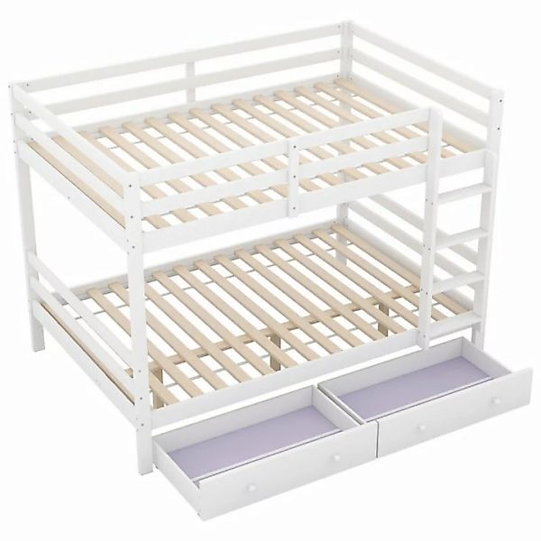 DOPWii Bett 140*200 cm Kinderbetten mit Schubladen,Stauraum,Hohe Geländer,W günstig online kaufen