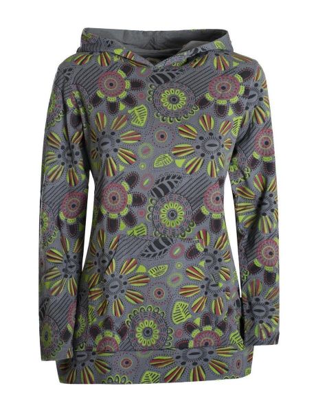 Vishes Kapuzenshirt Langarm Hoodie mit Blumen günstig online kaufen