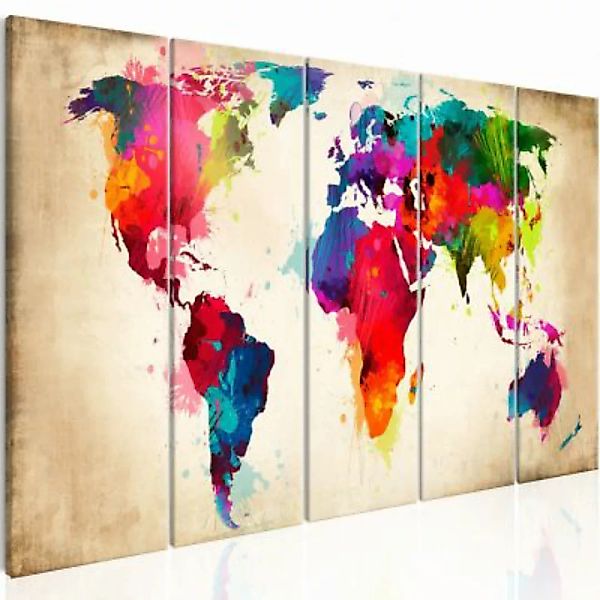 artgeist Wandbild Bright Continents mehrfarbig Gr. 200 x 80 günstig online kaufen
