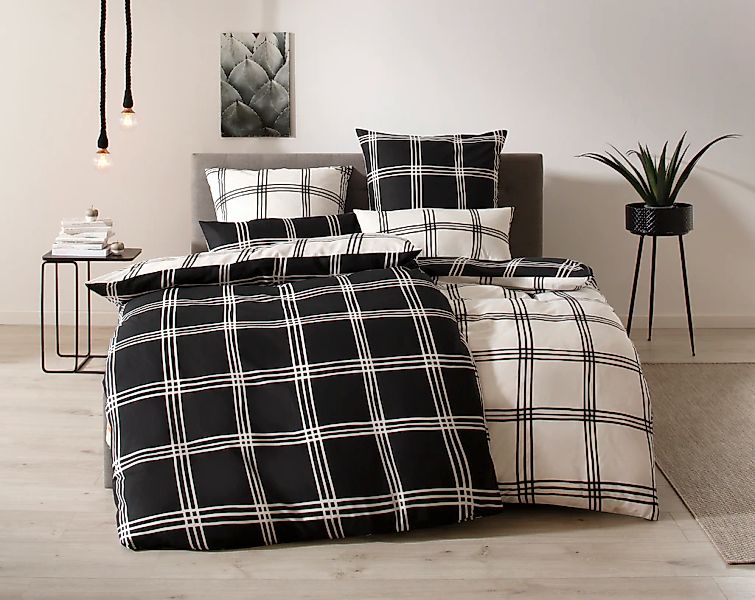 OTTO home Wendebettwäsche "Karo" 2 Stk. karierte Bettwäsche aus Baumwolle, günstig online kaufen
