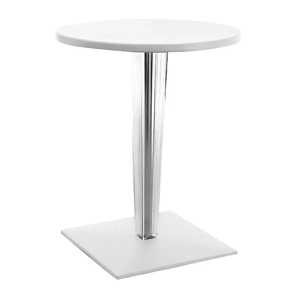 Kartell - Top Top Gartentisch Ø60cm Gestell quadratisch - weiß/Tischplatte günstig online kaufen
