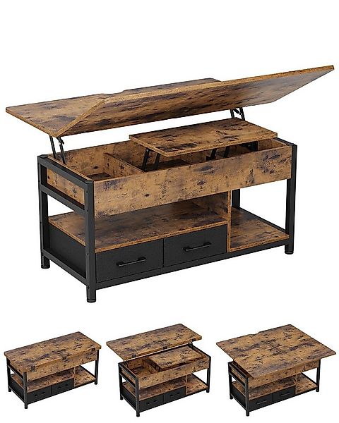 MSMASK Couchtisch 3-in-1-Multifunktions-Wohnzimmertisch mit 2 Schubladen, K günstig online kaufen