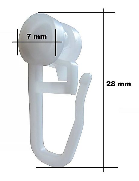 rewagi Gardinenröllchen Gardinengleiter mit Rolle Ø 7 mm, für 4 mm Laufnut, günstig online kaufen