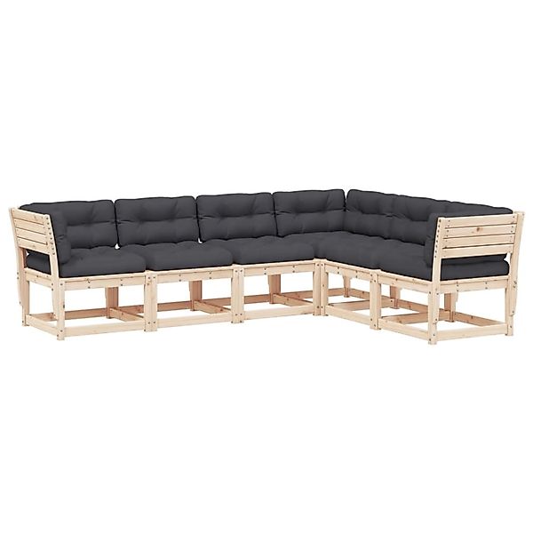 vidaXL 6-Tlg Garten-Sofagarnitur mit Kissen Massivholz Kiefer 3217025 günstig online kaufen