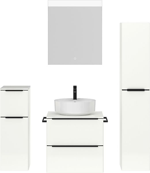 nobilia Badmöbel-Set "Alvene", (4 St., vormontiert, mit Soft-Close), Hochgl günstig online kaufen