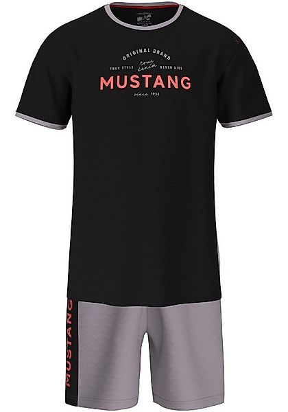 MUSTANG Schlafanzug BENT Short-Set T-Shirt Short kurze Hose Pyjama Schlafko günstig online kaufen