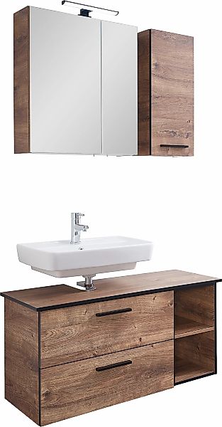 Saphir Badmöbel-Set "Quickset 374 3-teilig, Waschtischunterschrank mit LED- günstig online kaufen