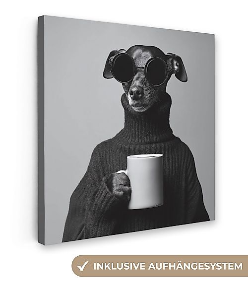 OneMillionCanvasses® Leinwandbild Rollkragenpullover - Hund - günstig online kaufen