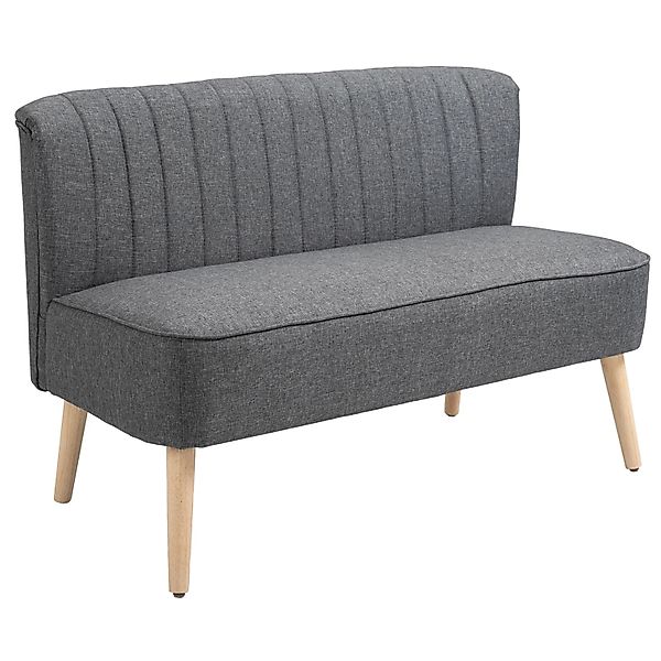 HOMCOM 2-Sitzer Stoffsofa mit Gepolsterter Rückenlehne günstig online kaufen
