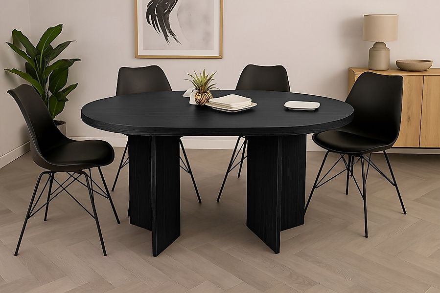 SAM® Esstisch Ova, ovale Tischplatte, V-Form, verschiedene Holz-Optiken günstig online kaufen