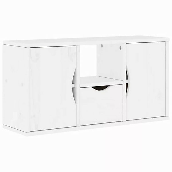 vidaXL TV-Schrank TV-Schrank mit Schublade Weiß 79x24x40 cm Massivholz Kief günstig online kaufen