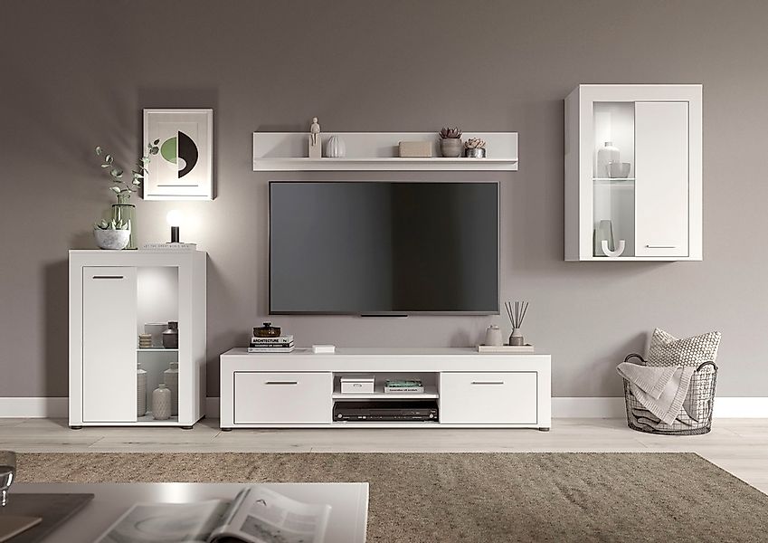 INOSIGN Wohnwand "Aosta, 4-tlg., bestehend aus: 2x Vitrine, Lowboard & Wand günstig online kaufen