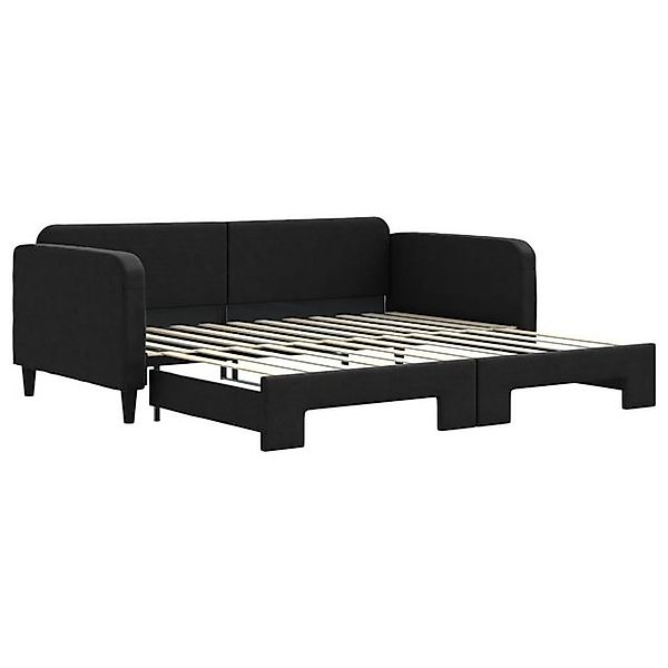 vidaXL Ausziehbett, Tagesbett Ausziehbar Schwarz 100x200 cm Stoff günstig online kaufen