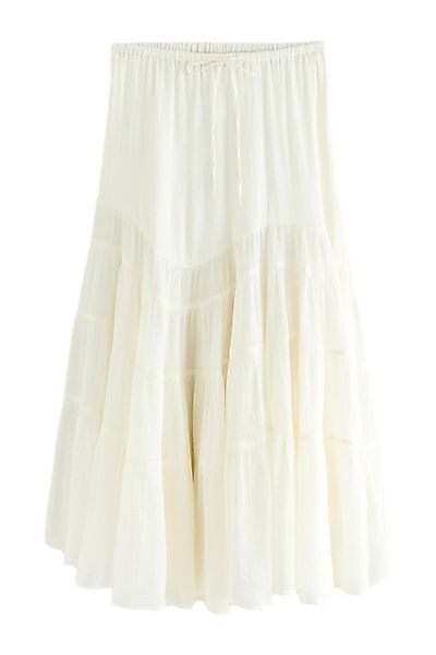 Next Midirock Gestufter Boho-Midirock aus 100 % günstig online kaufen