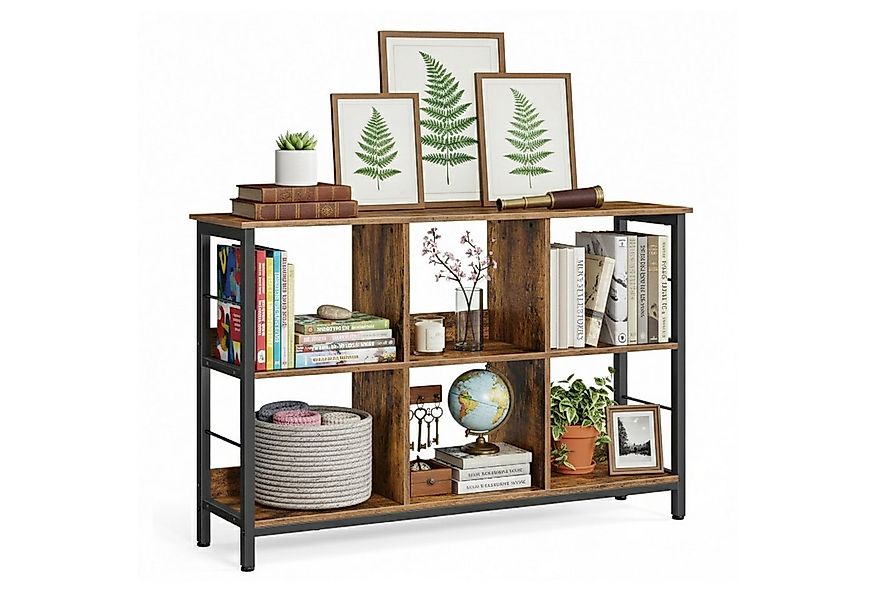 relaxdays Standregal Industrial Regal 6 Fächer, Vintagebraun günstig online kaufen