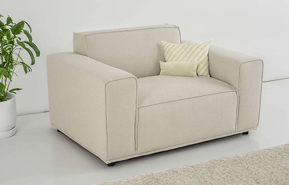 Home affaire Loveseat »Avelin, 1.5 Sitzer, 140 cm, Chenille, Struktur-Boucl günstig online kaufen