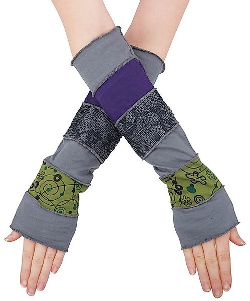 PUREWONDER Armstulpen Patchwork Armstulpen, mehrfarbige Pulswärmer mit Spit günstig online kaufen