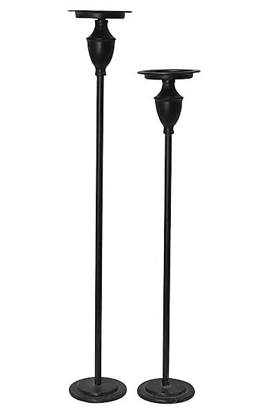 Dekoleidenschaft Kerzenständer "Antique" Metall, schwarz, Kerzenhalter günstig online kaufen