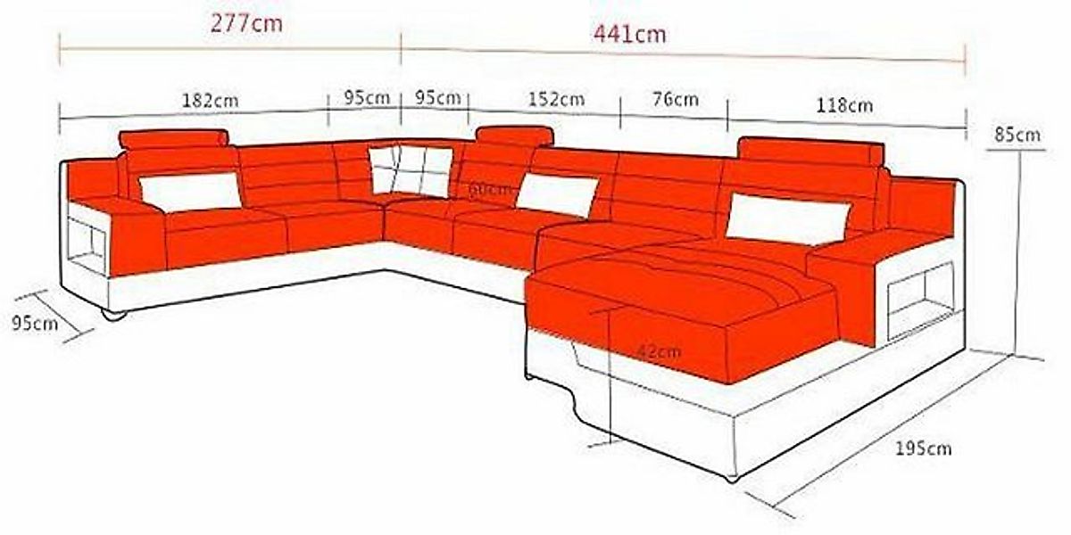 Xlmoebel Ecksofa Neues Design Leder-Ecksofa mit USB-Anschluss, inklusive Be günstig online kaufen