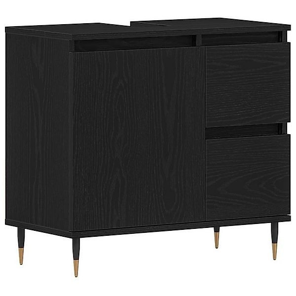 vidaXL Badezimmerspiegelschrank Waschbeckenunterschrank Schwarz Eiche 65x33 günstig online kaufen