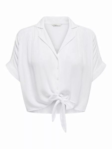 ONLY Blusenshirt Bluse verkürzt Halbarm Knoten-Detail 7674 in Weiß günstig online kaufen