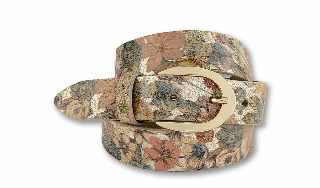 BERND GÖTZ Ledergürtel "Ledergürtel mit goldener Schließe, in farbigem Blum günstig online kaufen