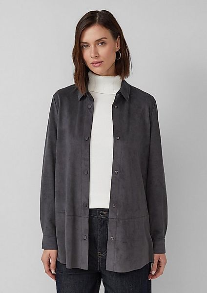 s.Oliver Hemdjacke Indoor-Jacke Longbluse in Veloursleder-Optik günstig online kaufen