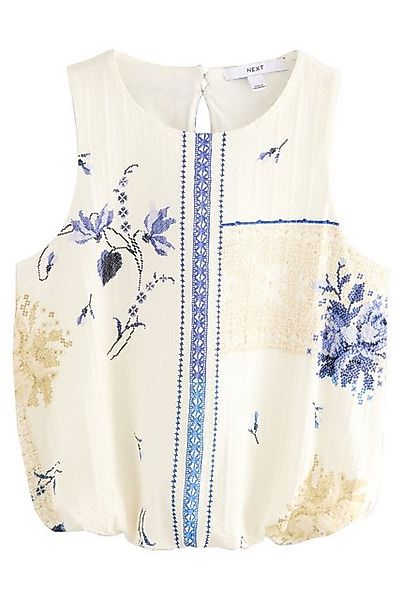 Next Shirttop Ärmelloses Top mit Ballonsaum aus 100 % Baumwolle (1-tlg) günstig online kaufen