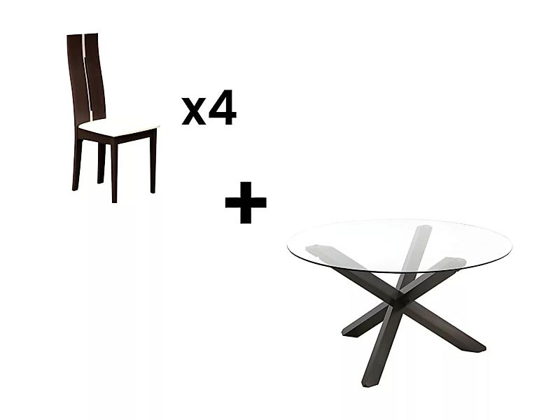 Essgruppe: Esstisch CENTAURI + 4 Stühle SALENA günstig online kaufen