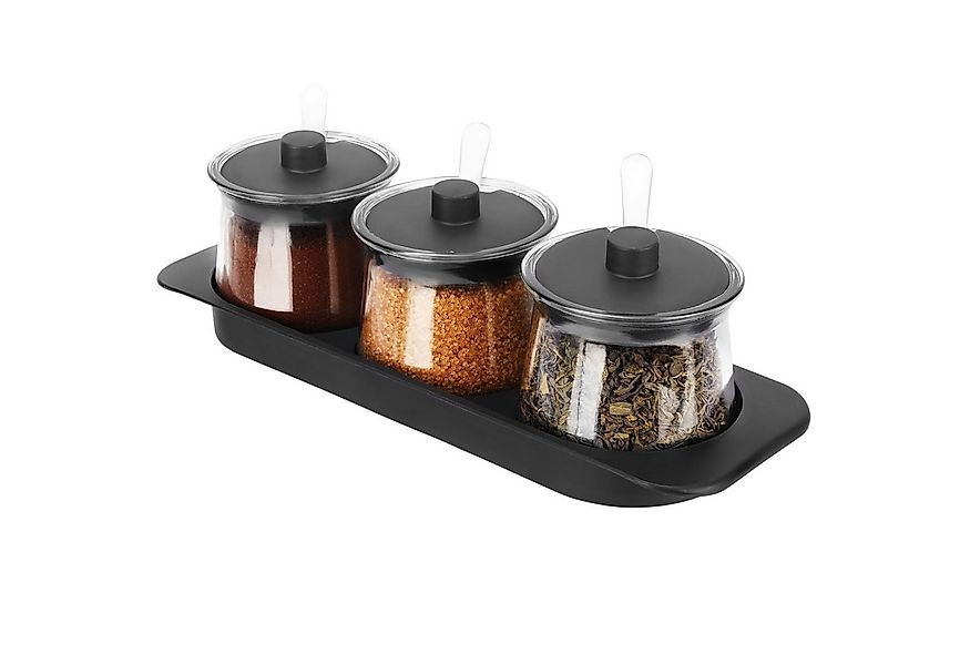 Belle Vous Gewürzbehälter Belle Vous 4er Set Gewürzgläser mit Tablett - Gew günstig online kaufen
