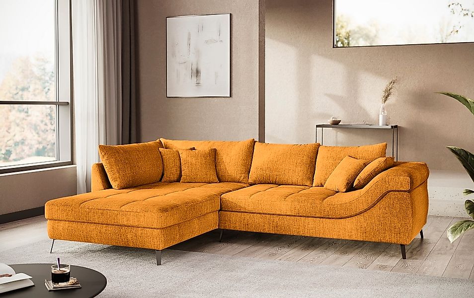 Mr. Couch Ecksofa »Portofino L-Form«, 4 Bezugsqualitäten, 13,5 cm hohe Meta günstig online kaufen