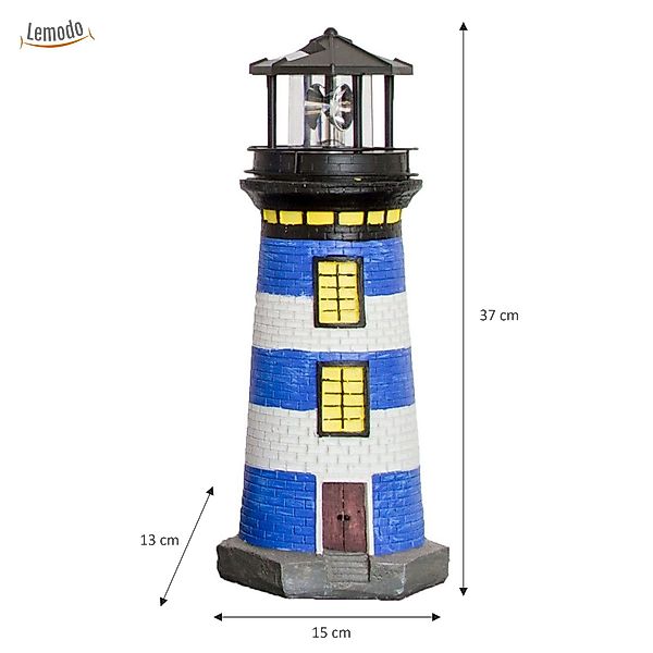 Lemodo LED-Dekofigur Solar-Leuchtturm mit rotierender Leuchte, günstig online kaufen