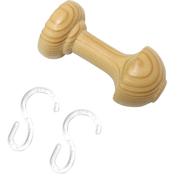 GARDINIA Schalhalter »mit Haken, Holz« Serie Gardinenstangen-Set Lugano Cla günstig online kaufen
