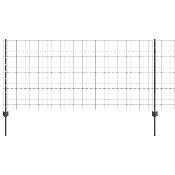 vidaXL Zaun mit Pfosten Grau 1 x 10 m Stahl 3336132 günstig online kaufen