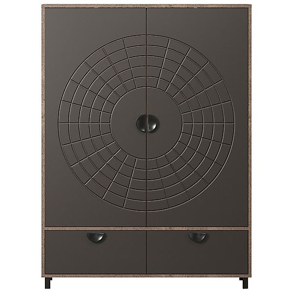 trendteam Vitrine Highboard Fusion, Rostoptik Rusty Flow / Perlbronze (no-S günstig online kaufen