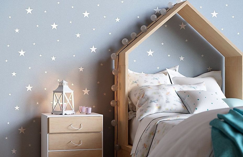 Newroom Vliestapete Philippe Tapete Kinderzimmertapete Fluoreszierend,Stern günstig online kaufen