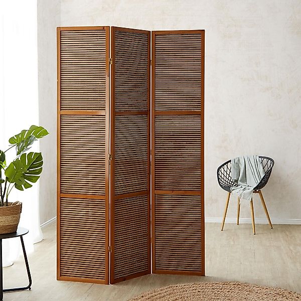 Homestyle4u Paravent 3-tlg. Sondergröße 200x120 cm in Braun cm 873 günstig online kaufen