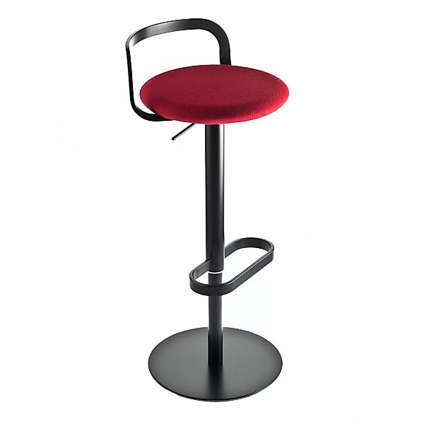 la palma - Mak S110 Barhocker Sitzfläche Stoff 55-80cm - rot, schwarz/Stoff günstig online kaufen