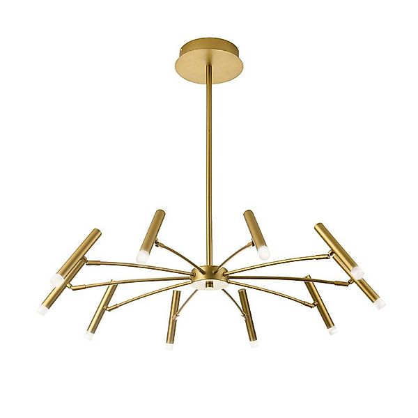 LED-Hängelampe Secret, goldfarben, Ø 80 cm, Metall, 10-flg. günstig online kaufen