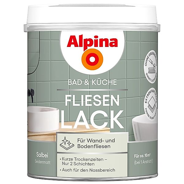 Alpina Fliesen-Lack Bad & Küche 2 Komponenten Salbei Seidenmatt 750 ml günstig online kaufen