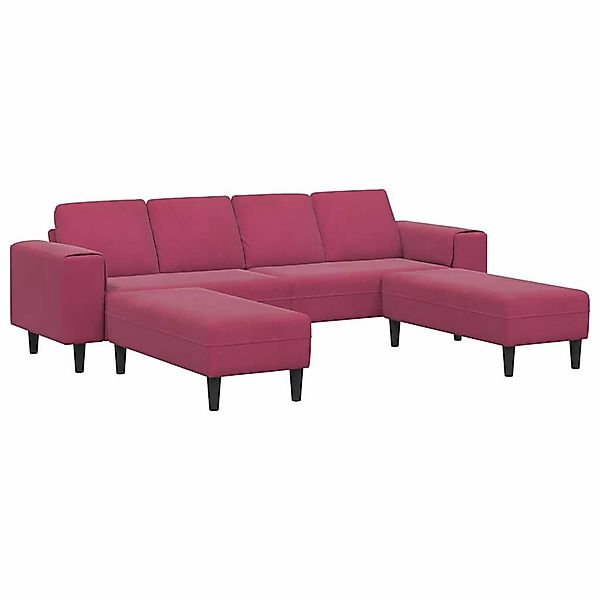 vidaXL Sofa Sofa Set Weinrot Samt, günstig online kaufen