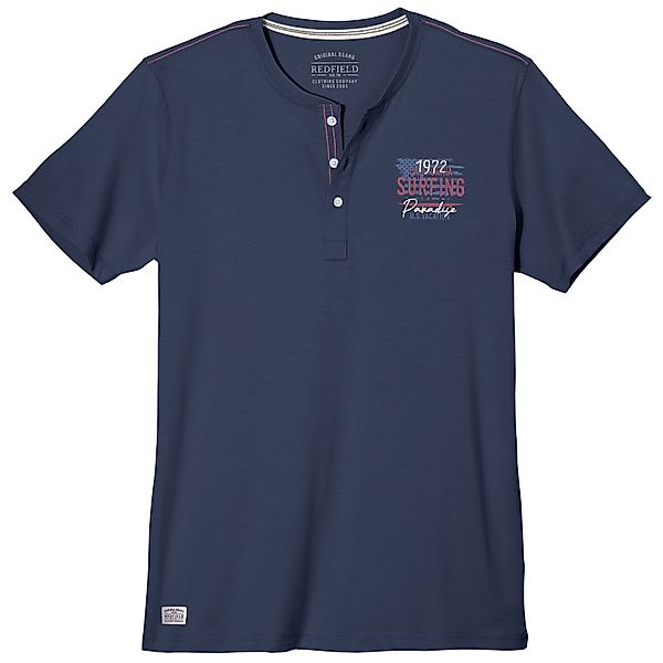 redfield V-Shirt Redfield Henley-T-Shirt Übergröße denimblau günstig online kaufen