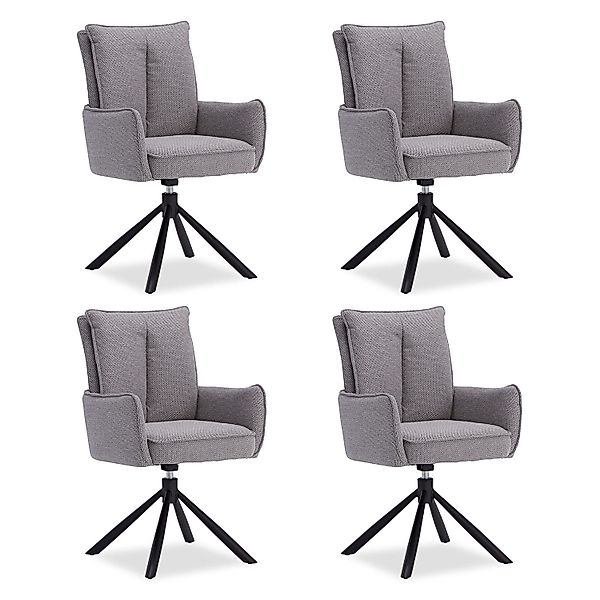 Homestyle4u Polsterstuhl Stoff Anthrazit Drehbar 6er Set 3068 günstig online kaufen