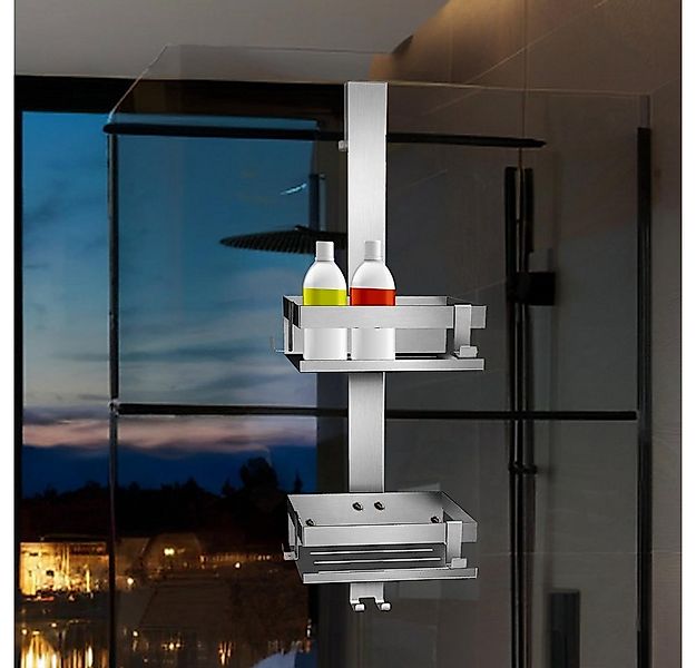 Melko Duschablage Duschregal ohne Bohren Duschkorb Duschorganizer Handtuchh günstig online kaufen