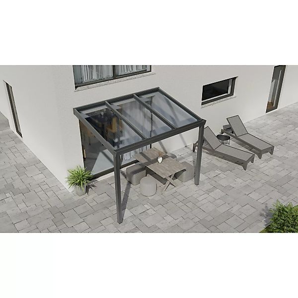 Terrassenüberdachung Professional 300 cm x 200 cm Anthrazit Struktur PC Kla günstig online kaufen