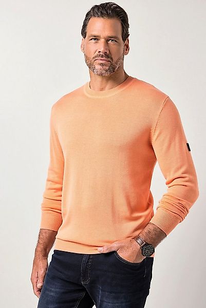 JP1880 Rundhalspullover Pullover leichter Feinstrick Badge günstig online kaufen