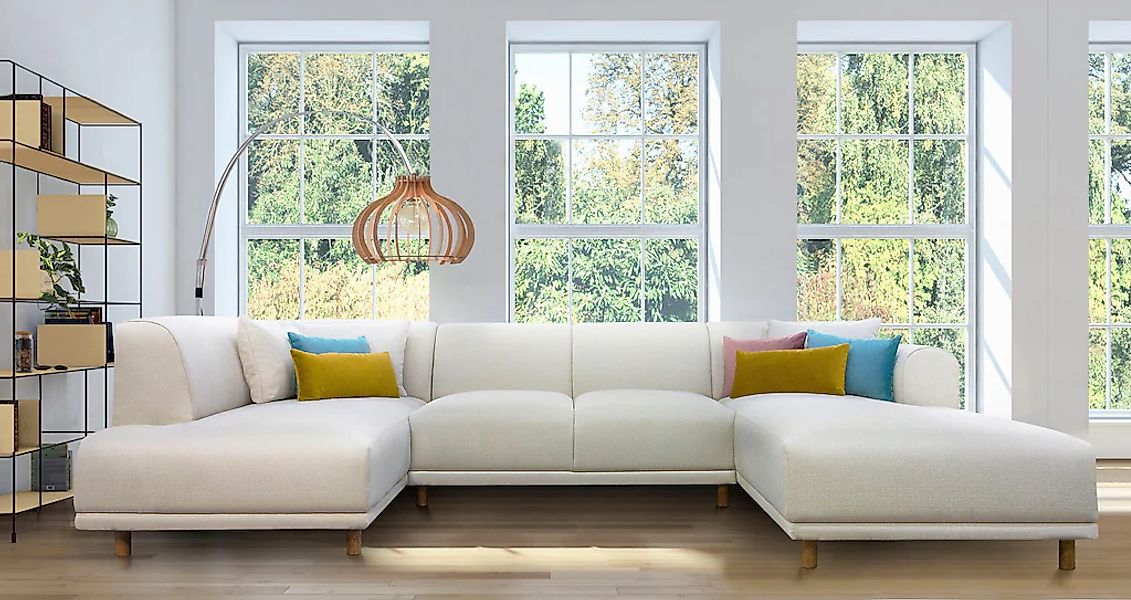 andas Wohnlandschaft »Maroon U-Form«, in skandinavischem Design, mit losen günstig online kaufen